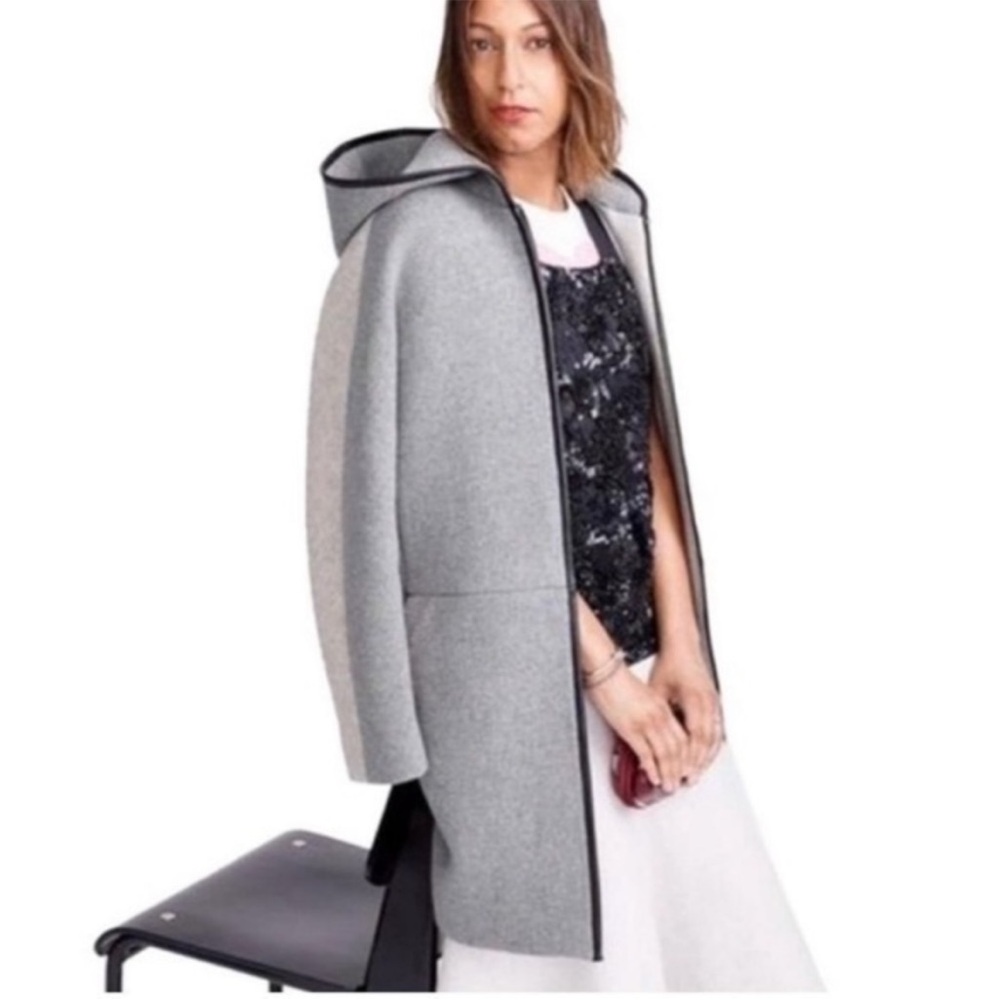 J. Crew Gray Two Tone Stadium Cloth Coat